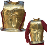 Veste d'armure médiévale en acier massif, plastron gothique pour homme, laiton poli, cadeau