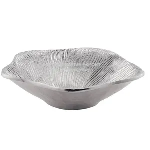 Großhandel hand gefertigte Aluminium große Schüssel für Zuhause dekorative neue Ver nickel ung Früchte Servier schale Vasen zum Verkauf