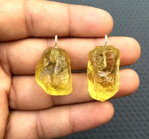 หินควอตซ์ธรรมชาติมะนาวอัญมณี92.5เงินสเตอร์ลิงไม่ผ่านการบำบัดจี้หินหยาบเครื่องประดับสำหรับผู้หญิงขายส่ง - Product Image 5