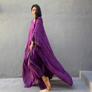 Nouveau écologique lavable Sexy lâche motif floral caftan robe col en v grande taille longueur au sol pour les femmes nouveau Style été plage - Product Image 4