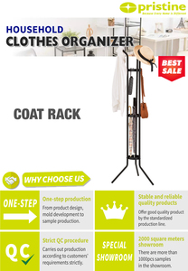 Porte-manteau minimaliste en métal avec support pour chapeaux et parapluies, organisateur d'entrée sur pied, design trépied en acier carbone - Product Image 5