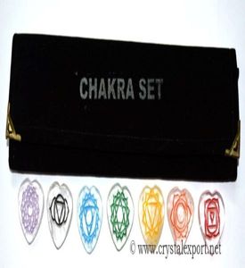 Get Best Value of Crystal Quartz Chakra <b>Colour</b> Heart <b>Set</b> With Pouch : Crystal Quartz Chakra <b>Colour</b> Heart <b>Set</b> With Pouc for Sale - Product Image 1