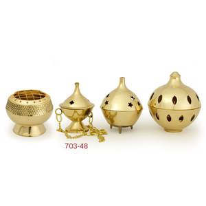 Latest Golden Color Brass <b>Burner</b> Cut Design Electric <b>Candle</b> Warmer Home Restaurant Traditionally Hanging Fragrance New Arrival - Product Image 2