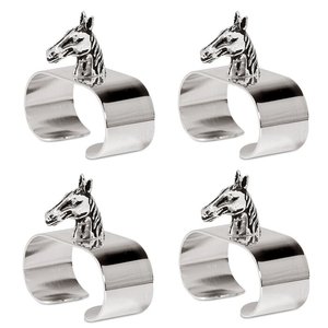 <b>Top</b> Selling Metal Napkin Rings With Horse Shaped Design in Silver Finished for Daily Kitchen Use & <b>Decoration</b> - Product Image 1