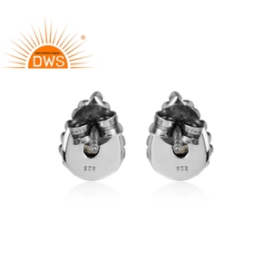 Boucles d'oreilles en pierre précieuse de calcédoine, bijoux Vintage, en argent, coupé à la peau naturelle, vente en gros, 925 - Product Image 3