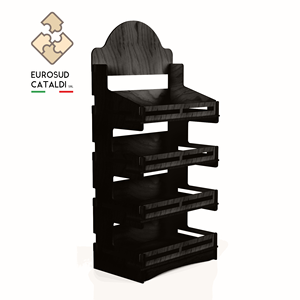 Espositore in legno di qualità EUROSUD CATALDI Made in Italy in betulla altezza 178 cm per negozi e supermercati. - Product Image 6