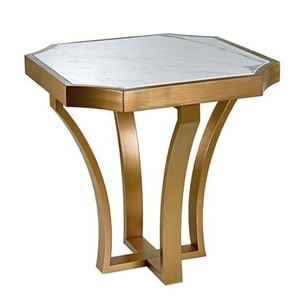 Marble Top Decorative Coffee <b>Table</b> Restaurant Hotel or Home Decor Novelty Design Shiny Gold Plated Finishing Coffee <b>Table</b> - Product Image 1
