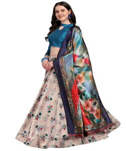 À la mode Kanchipuram soie imprimé Lehenga Choli avec Dupatta vêtements traditionnels prix de gros vêtement ethnique ApparelGarment - Product Image 5