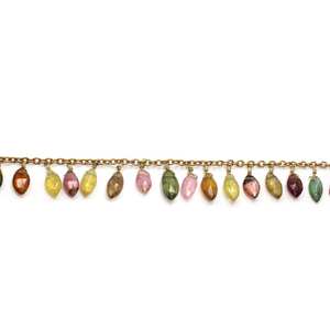 สร้อยคอทอง14k ประดับด้วยลูกปัดทัวร์มาลีนหลายแบบธรรมชาติที่4X6MM กับ6X12MM - Product Image 6