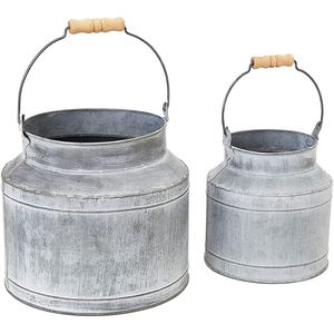 Matériel galvanisé rond de planteurs de seau de lait de ferme dans la conception entièrement personnalisable de maison et de jardin - Product Image 3