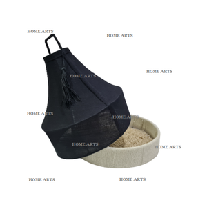 Plateau de service alimentaire en bois de nouvelle conception avec couvercle en tissu, fait main, de forme ronde, pour servir des chocolats en Inde - Product Image 3