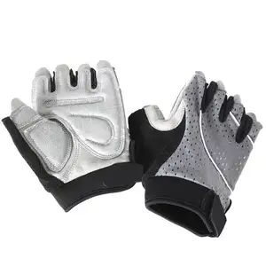 Los más populares guantes de Ciclismo de excelente calidad personalizar cuero vaca ocultar medio dedo guantes de ciclismo Unisex deportes ciclo conducción