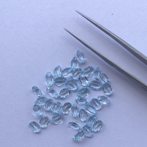 Piedra preciosa suelta ovalada facetada de Topacio azul cielo Natural de 6mm y 8mm del fabricante en línea, el mejor precio al por mayor, Alibaba Regular - Product Image 2
