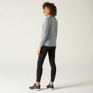 Camiseta de manga larga de algodón 100% para mujer de Color sólido con estampado personalizado, ropa informal teñida Lisa para mujer - Product Image 4