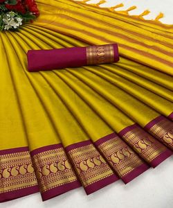 Banarasi Seda Sarees Fiesta Desgaste Boda Indio Étnico - Product Image 5