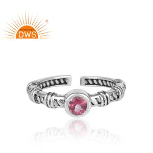 Attractive Pink Topaz Gemstone Ring Jewelry Manufacturer Vintage Style Handmade 925 Sterling Silver Ring - Product Image 6