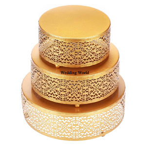 Support à gâteau décoratif en métal pour mariage et événement, à trois niveaux, fait à la main, de styliste, classique, élégant, vente en gros - Product Image 6