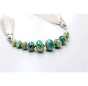 Pulsera facetada hecha a mano de 2,5 pulgadas, cuentas de piedra lunar recubiertas de místico Bio Natural, tamaño de 11x6mm, colores plata blanca, gemas Zubair - Product Image 3