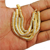 Entretoises plates en alliage de cuivre plaqué or brossé 4mm-14mm pour la fabrication de colliers, pendentifs et bracelets DIY, perles et apprêts de bijouterie Inde