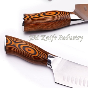 Juego de cuchillos de Chef personalizados de acero alemán hechos a mano de 6 piezas, cuchillos de cocina, vaina de cuero, hoja de Damasco, mango de hueso, acero inoxidable - Product Image 4