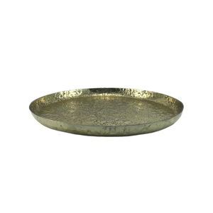 QAMAR OVERSEAS Bandeja de Servicio Redonda de Metal Repujado, Elegante y Hecha a Mano, para Uso Doméstico y en Restaurantes/Catering, Tamaño Personalizado - Product Image 5