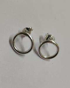 925 Sterling <b>Silver</b> Jewelry Connectors Round Bezel <b>Stud</b> - Product Image 1