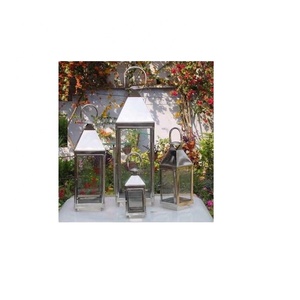 Linternas de acero pulido con acabado de pulido de espejo para decoración del hogar, linternas de vela de acero - Product Image 1