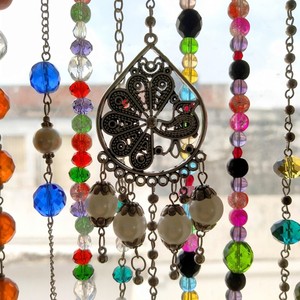 Hanging Door Stopper Wire <b>Hook</b> Organizer Crystal Beads Decor | <b>Car</b> Diffuser Hanging Lights Flower Pot Gemstone Home Decor - Product Image 3
