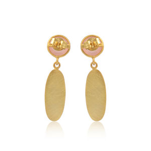 Boucles d'oreilles pendantes en calcédoine Rose naturelle, bijou fantaisie en argent Sterling 925, plaqué or, vente en gros, offre spéciale - Product Image 4