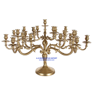 Candelabro de 5 Brazos Niquelado Hecho a Mano para Centro de Mesa de Boda, Candelabro Único para Decoración del Hogar, Portavelas de Alta Calidad - Product Image 5
