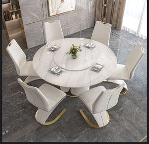 Bộ bàn ăn xoay tròn sang trọng, bàn ăn hiện đại, khay xoay tiện lợi - Product Image 2