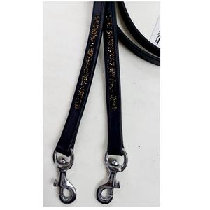 Equipo ecuestre internacional para caballos duraderos Riendas de cuero negro Accesorios de latón negro dorado Producto Premium para propietarios de caballos - Product Image 1