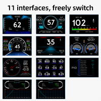 Herramientas para Vehículos P21 Hud OBD2 Gps Pantalla de Visualización Frontal Electrónica para Automóviles Medidor Inteligente Inclinómetro para Automóviles con Advertencia de Vuelco para Todos los Automóviles