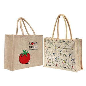 2021 nueva llegada diseñador hecho a mano Bolsa De yute moda multiusos bolsa con cremallera para compras mercado Indio al por mayor - Product Image 1