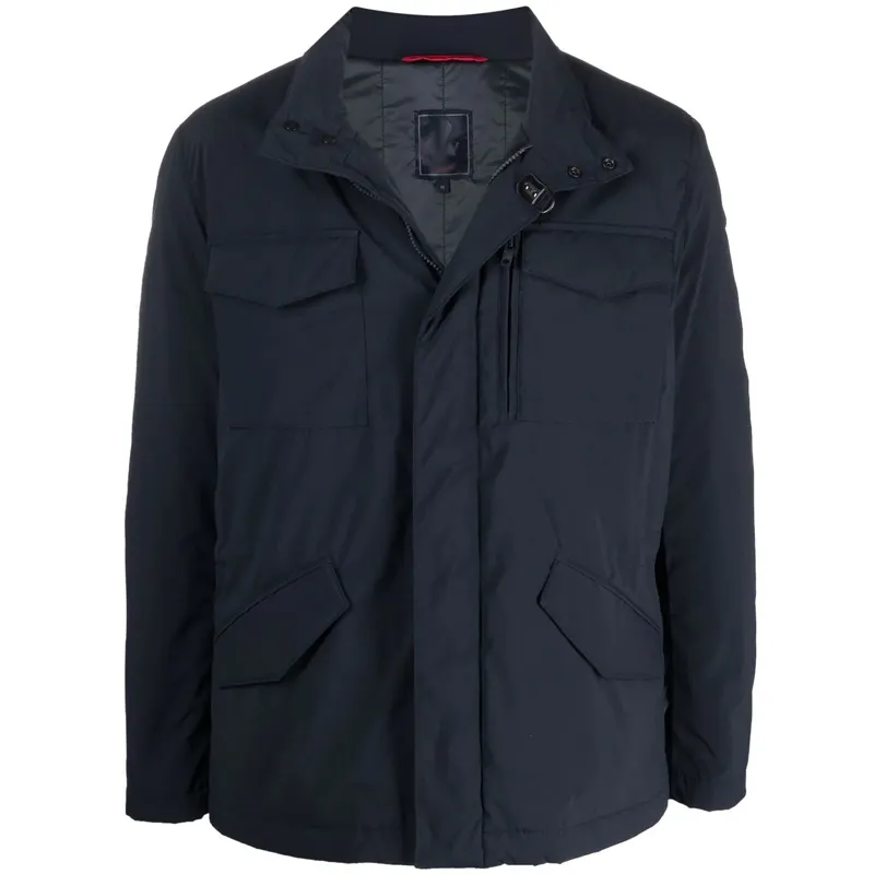 OEM-chaqueta personalizada para hombre, forro con una hilera de botones, azul marino, talla grande