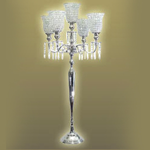 Alam AL3355 Handmade Silver-Finished Crystal Candelabra Floor Candleholder Customized Color Size for Wedding Decorations - Product Image 3