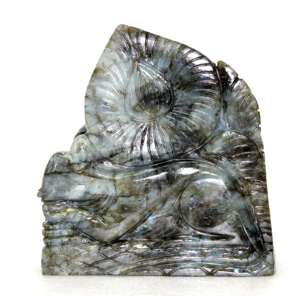 Artisanat en pierres semi-précieuses : Ganesha sculpté à la main en labradorite, style bouddhiste, pierres de guérison naturelles, résistant à l'eau - Product Image 4