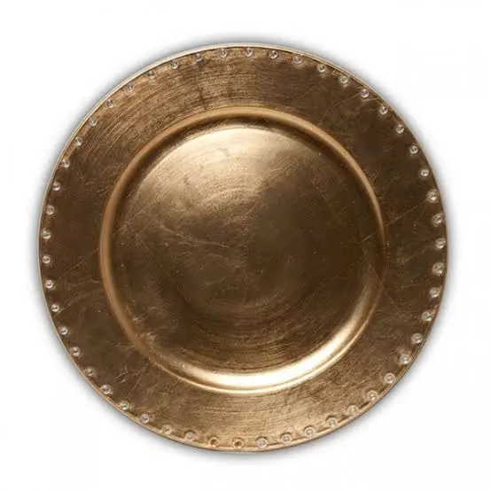 Metall Perlen-Speiseteller runder Form Metall antiker befundener Speiseteller exquisites Design Restaurant Luxus-Essteller