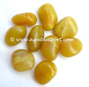 หินทัมเบิ้ลย้อมสีเหลืองสำหรับหัตถกรรมหินกึ่งมีค่าของอินเดีย - Product Image 2