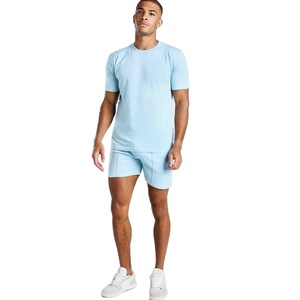 Camiseta y pantalones cortos lavados personalizados para hombre, OEM, 2021 - Product Image 1