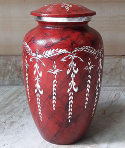 Urne gravée en métal violet pour cendres, urne de crémation pour adulte de Style américain/européen - Product Image 2