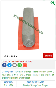 GS 1457A Outils de bijouterie en acier Tampon en forme d'étoile pour bijoutiers - Product Image 2