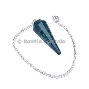 Nouvel arrivage d'agate mousse 12 pendule à facettes - Product Image 1