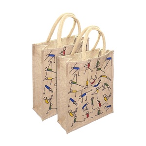 Bolsa de compras de yute con logotipo personalizado, bolsa de yute con impresión ecológica, a la moda, a bajo precio - Product Image 5