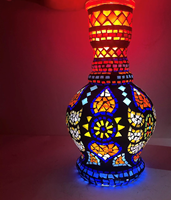Farida Hookah Base Grade 1 Kaca Timbal Buram Arab Mesir Mewah Disesuaikan dengan Pita Emas 24 karat Tipe Bengkok Ukuran Jumbo 30