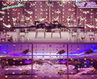 Mur de bougies élégant pour scène de mariage, tendance pour le fond de scène, en métal doré, Canada
