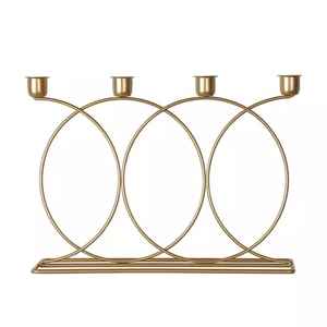 Candelabro de Metal decorativo para boda en casa moderno, candelabros de Metal elegantes, farolillos, tarros de velas - Product Image 1