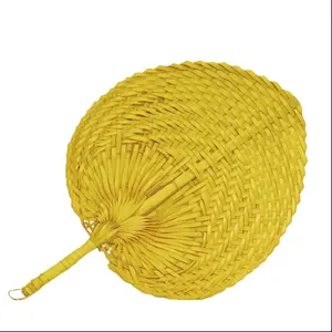 Blades Portable Color Rattan Hand Fan Paper Decoration Heart/Round Shaped Cooling Natural fiber Hoi An