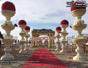 เสาคริสตัลทรงขวดแต่งงาน,เสาคริสตัลสำหรับตกแต่งเวทีงานแต่งงานแบบโบราณ - Product Image 6