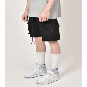 Shorts noirs personnalisés pour hommes, avec 4 poches avant, élégants, en tissu de coton, nouveau Style pour hommes, femmes et enfants - Product Image 4